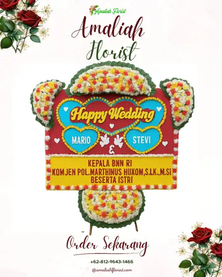 Papan Bunga Pernikahan Putra Buyut